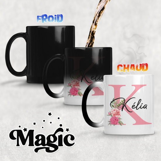 Taza mágica personalizada - Letra K