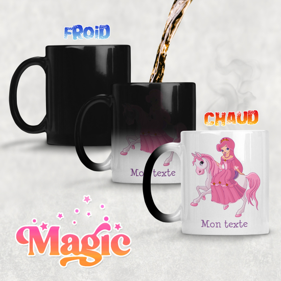 Taza mágica personalizada - Princesa a Caballo