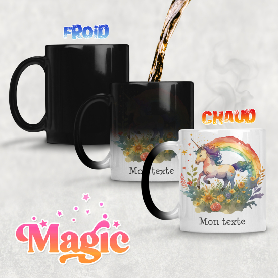 Taza mágica personalizada - Unicornio arcoÃris