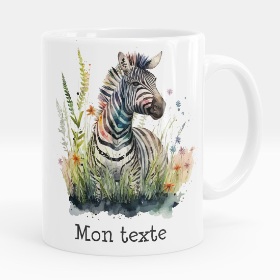 Taza personalizada - Cebra flores