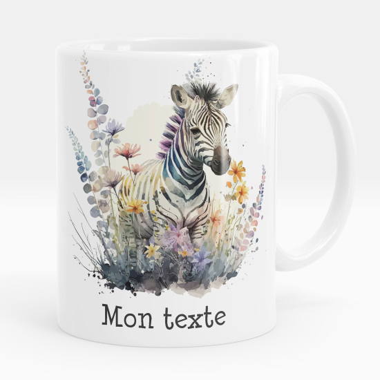 Taza personalizada - Cebra flores