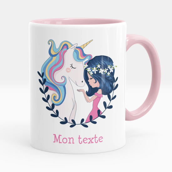 Taza personalizada - Chica y unicornio