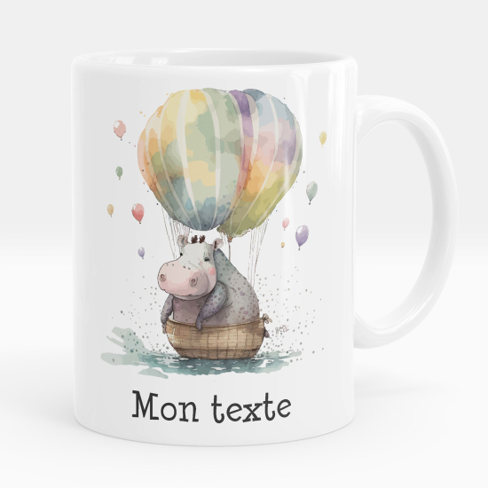 Taza personalizada - Hipopótamo globos