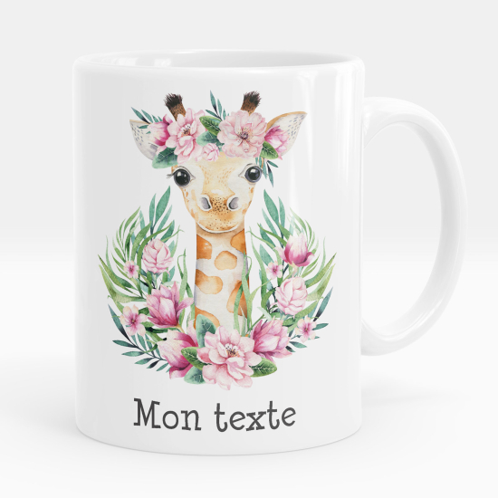 Taza personalizada - Jirafa - flores