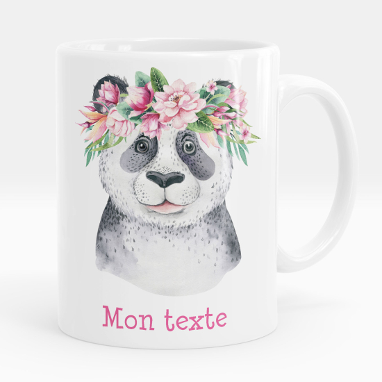 Taza personalizada - Panda flores