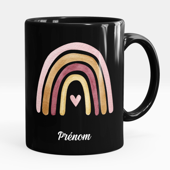 Taza personalizada totalmente negra - ArcoÃris