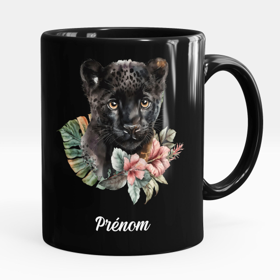 Taza personalizada totalmente negra - Bebé pantera
