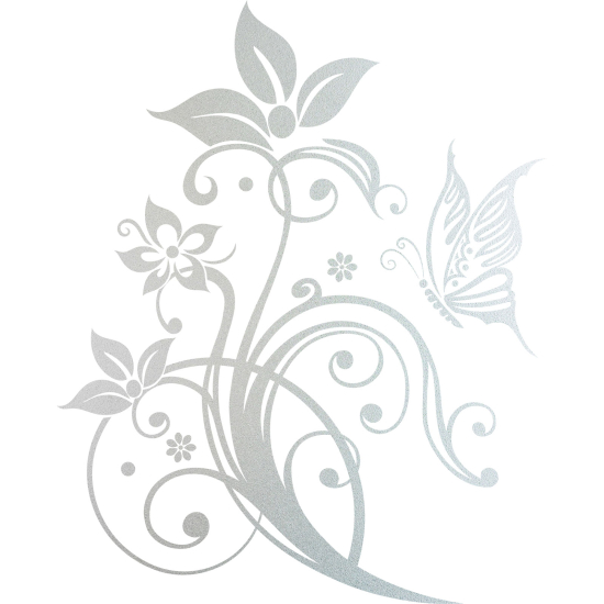 Vinilo Adhesivo Decorativo esmerilado - Flores Mariposa