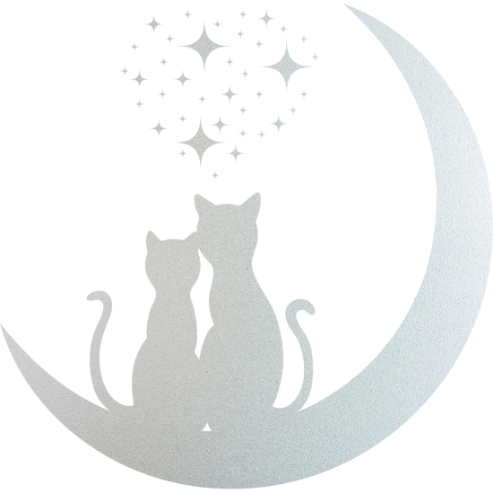 Vinilo Adhesivo Decorativo esmerilado - Gatos Luna