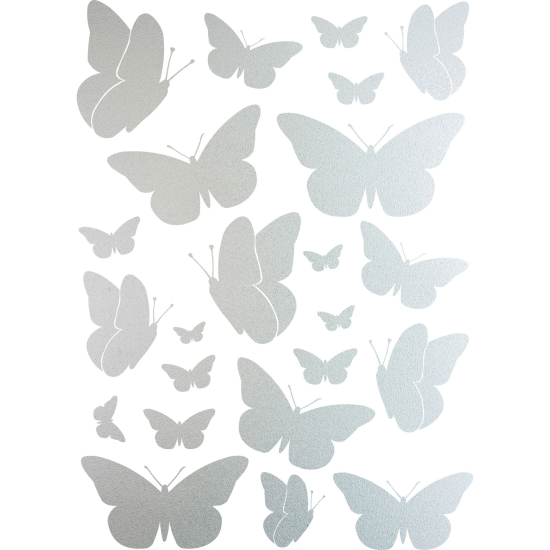 Vinilo Adhesivo Decorativo esmerilado - Kit 23 Mariposas