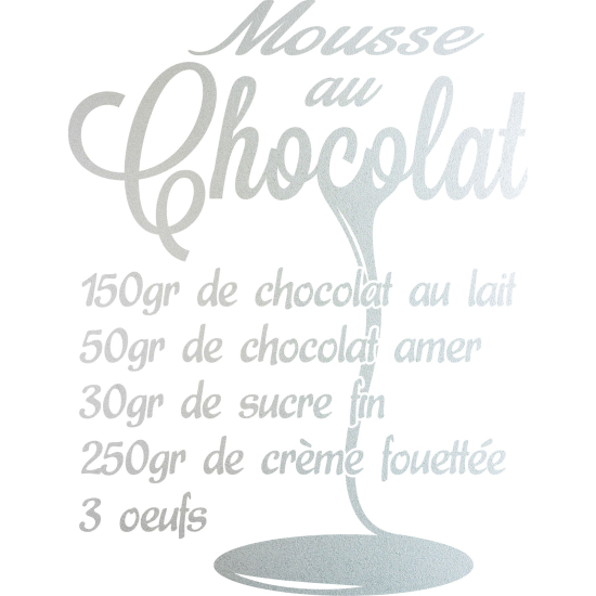 Vinilo Adhesivo Decorativo esmerilado - Receta Mousse de chocolate