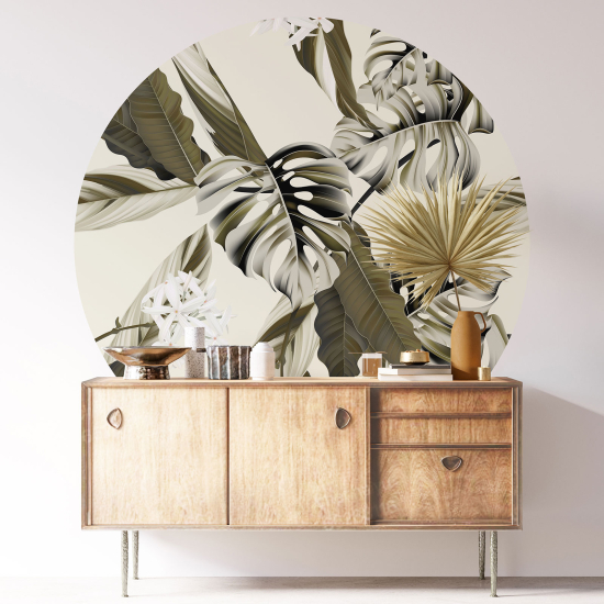 Vinilo Adhesivo Decorativo Redondo - Motivo botánico