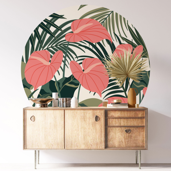 Vinilo Adhesivo Decorativo Redondo - Motivo floral