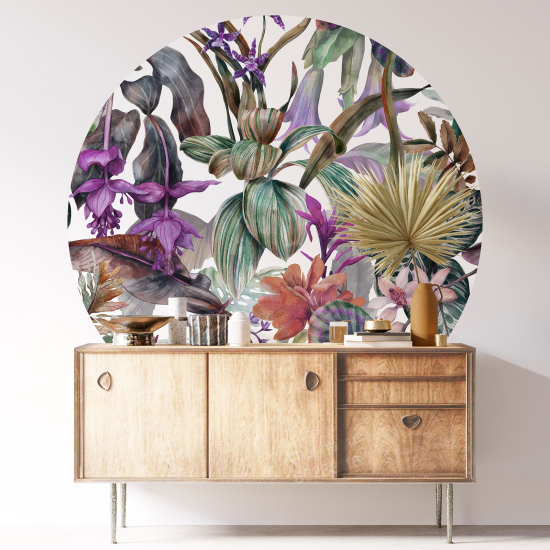 Vinilo Adhesivo Decorativo Redondo - Motivo floral