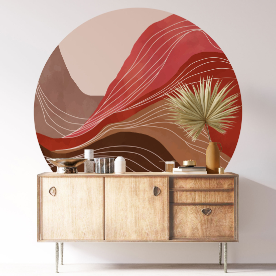 Vinilo Adhesivo Decorativo Redondo - Paisaje Boho