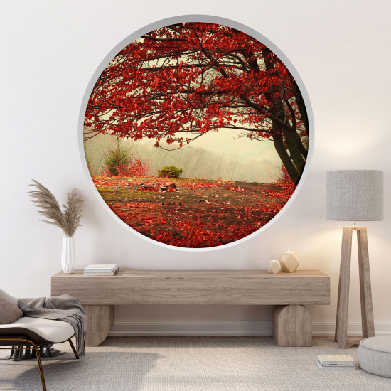 Vinilo Adhesivo Decorativo trampantojo 3D - Árbol rojo