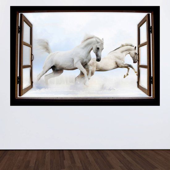Vinilo Adhesivo Decorativo trampantojo 3D - Caballos