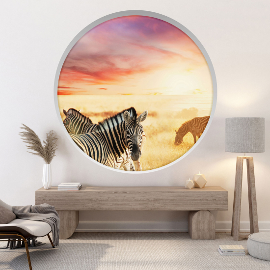 Vinilo Adhesivo Decorativo trampantojo 3D - Cebras
