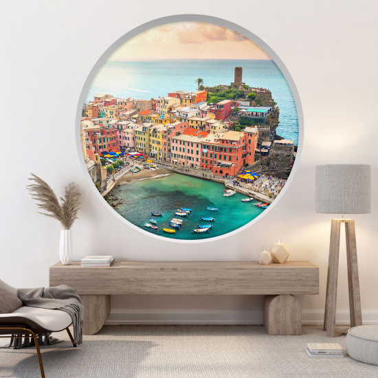 Vinilo Adhesivo Decorativo trampantojo 3D - Ciudad de Vernazza
