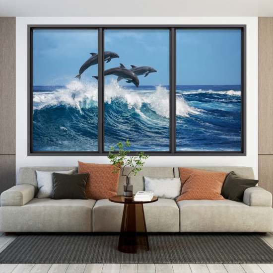 Vinilo Adhesivo Decorativo trampantojo 3D - Delfines