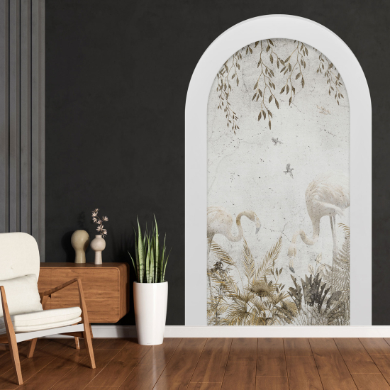 Vinilo Adhesivo Decorativo trampantojo 3D - Flamencos Rosados