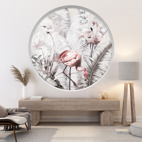 Vinilo Adhesivo Decorativo trampantojo 3D - Flamencos rosas