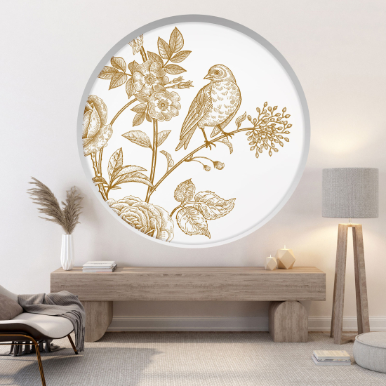 Vinilo Adhesivo Decorativo trampantojo 3D - Flores pájaro