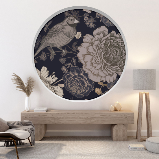 Vinilo Adhesivo Decorativo trampantojo 3D - Flores pájaro