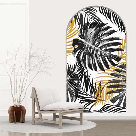 Vinilo Adhesivo Decorativo trampantojo 3D - Hojas tropicales