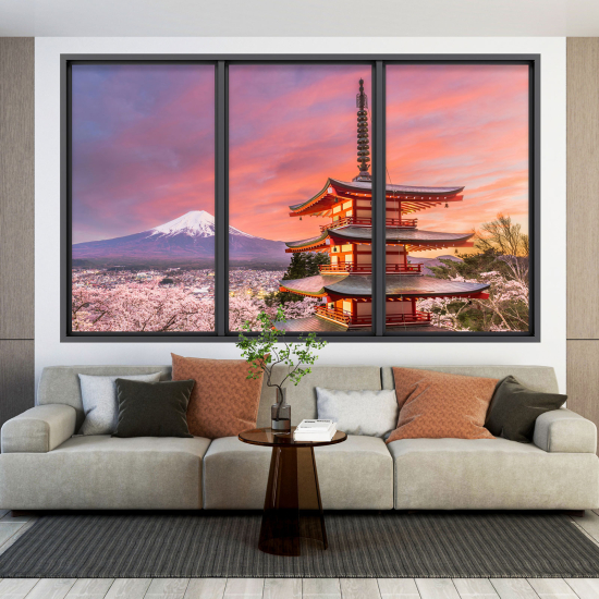 Vinilo Adhesivo Decorativo trampantojo 3D - Monte Fuji Japón