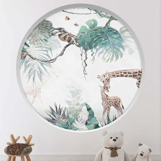 Vinilo Adhesivo Decorativo trampantojo 3D para niños - Infantil - Animales de la jungla