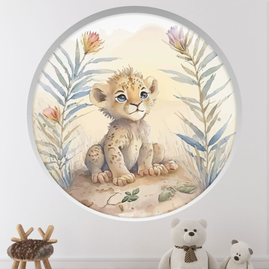 Vinilo Adhesivo Decorativo trampantojo 3D para niños - Infantil - Bebé tigre