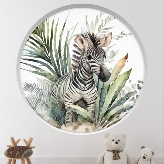 Vinilo Adhesivo Decorativo trampantojo 3D para niños - Infantil - Cebra