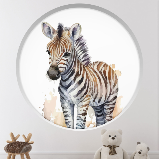 Vinilo Adhesivo Decorativo trampantojo 3D para niños - Infantil - Cebra
