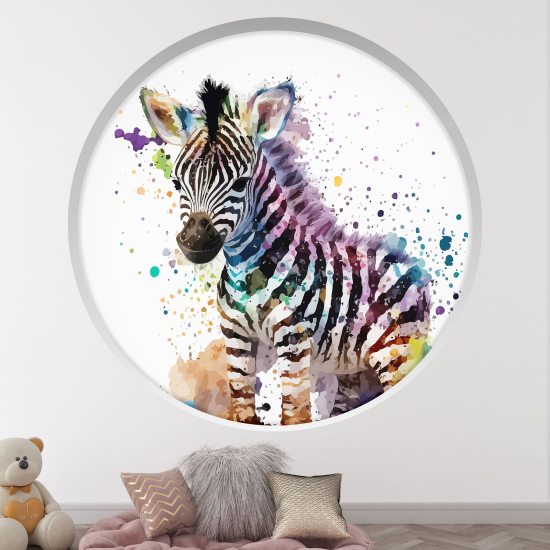 Vinilo Adhesivo Decorativo trampantojo 3D para niños - Infantil - Cebra