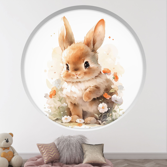 Vinilo Adhesivo Decorativo trampantojo 3D para niños - Infantil - Conejo