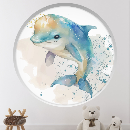Vinilo Adhesivo Decorativo trampantojo 3D para niños - Infantil - DelfÃn