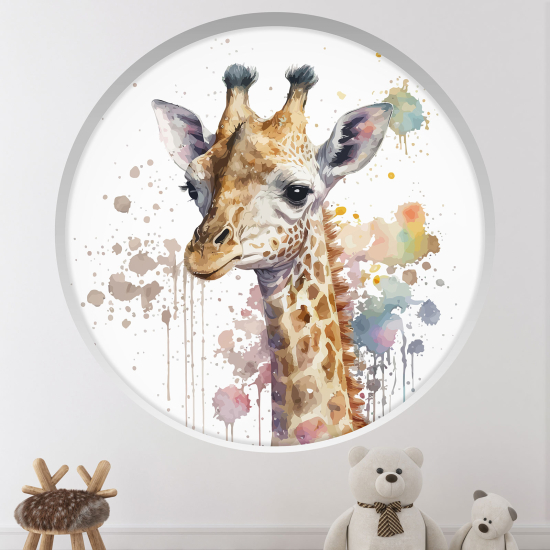 Vinilo Adhesivo Decorativo trampantojo 3D para niños - Infantil - Jirafa