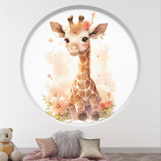 Vinilo Adhesivo Decorativo trampantojo 3D para niños - Infantil - Jirafa