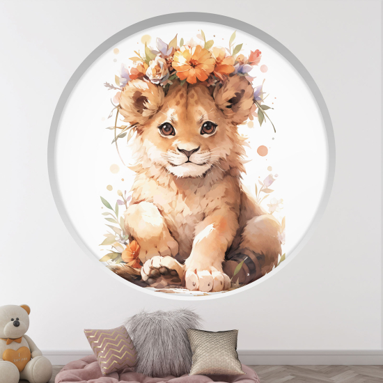 Vinilo Adhesivo Decorativo trampantojo 3D para niños - Infantil - León