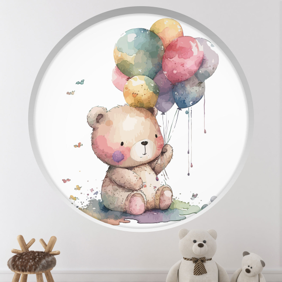 Vinilo Adhesivo Decorativo trampantojo 3D para niños - Infantil - Osito globo