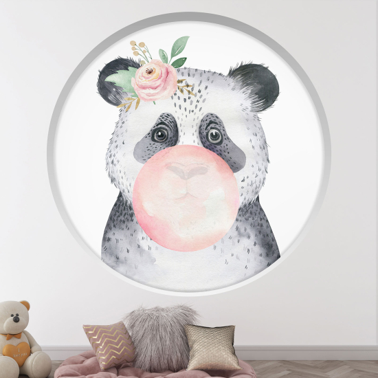 Vinilo Adhesivo Decorativo trampantojo 3D para niños - Infantil - Panda burbuja