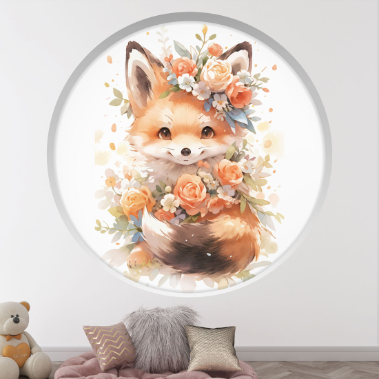 Vinilo Adhesivo Decorativo trampantojo 3D para niños - Infantil - Zorro