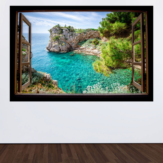 Vinilo Adhesivo Decorativo trampantojo 3D - Vista al mar