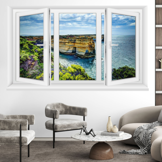 Vinilo Adhesivo Decorativo trampantojo 3D - Vista al mar