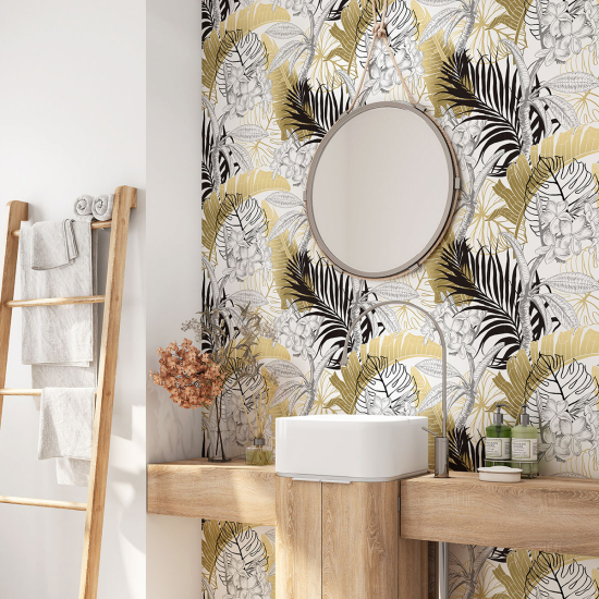 Vinilo Adhesivo para baño - Hojas tropicales