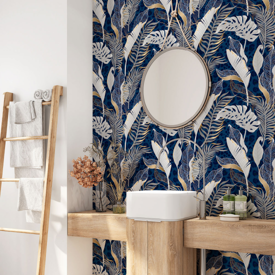 Vinilo Adhesivo para baño - Hojas Tropicales