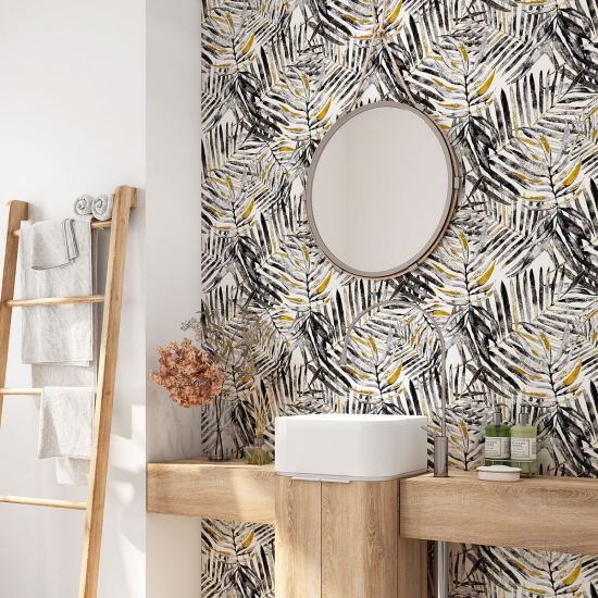Vinilo Adhesivo para baño - Hojas tropicales
