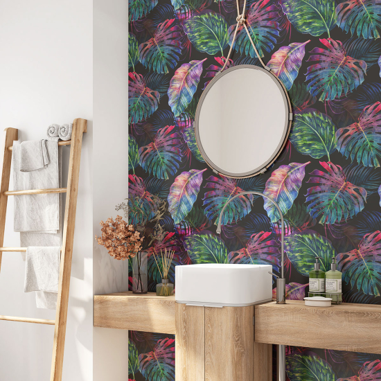 Vinilo Adhesivo para baño - Hojas Tropicales