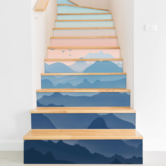 Vinilo Adhesivo para escaleras - Montañas Boho